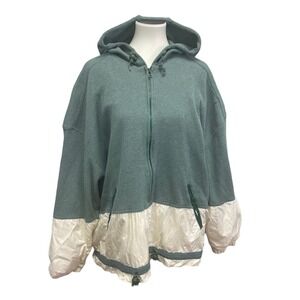 Vintage 1990s Kaotic Womens XL Full Zip Waffled Nylon Blend Hooded Track Jacket